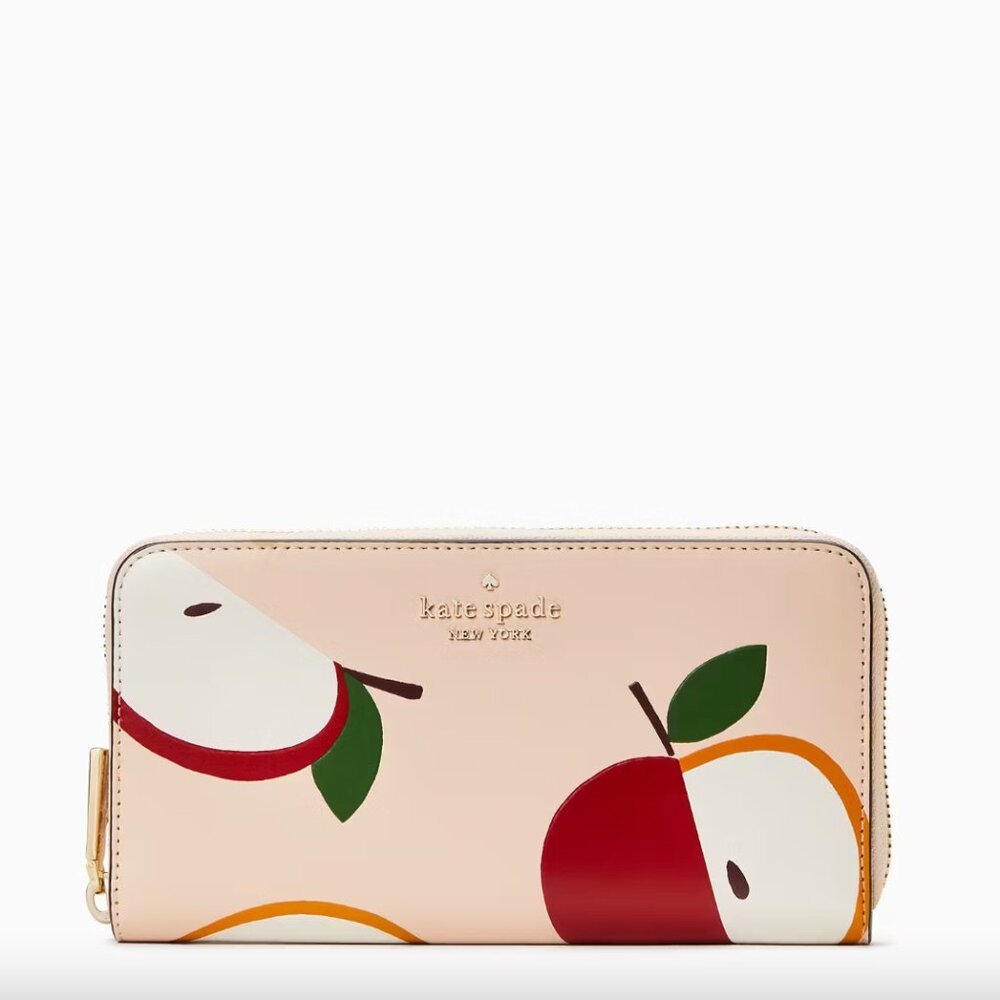 🍎 NWT Kate Spade Honeycrisp Apple Continental Wallet